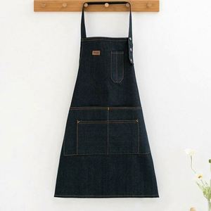 Tablier anti-pollution unisexe version coréenne en jean durable et lavable pour café et restaurant chinois - Product Image 2