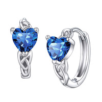 CAOSHI Boucles d'oreilles créoles personnalisées en laiton avec zircon, design torsadé en forme de cœur, 4 couleurs, pour femmes, mariage, mode, fête
