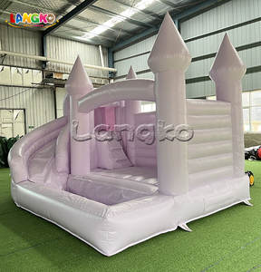 Noleggio Trampolino per Bambini, Area Giochi Morbida Gonfiabile Commerciale da Interno con Scivolo Combo, Colore Viola Pastello - Product Image 2