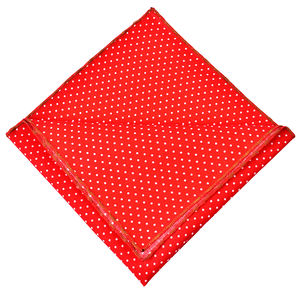 hhot selling mens fashion red cotton pocket square with white