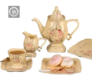 Trung Quốc Nhà Máy Gốm Sứ Trung Quốc Đồ Hoàng Gia Sứ Uống Set Thổ Nhĩ Kỳ Với Tách Cà Phê Tea Pot Bộ Trà Quà Tặng