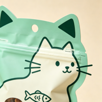 Sacs en aluminium imprimés en gravure personnalisés professionnels pour aliments pour animaux de compagnie, pochette de forme spéciale avec fermeture éclair pour friandises et collations pour chiens et chats