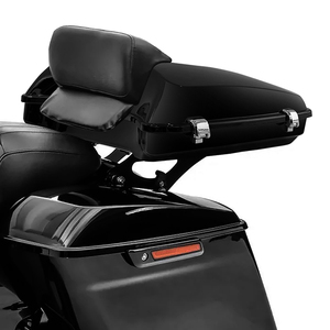Bolsa Trasera <span class=keywords><strong>para</strong></span> Motocicleta <span class=keywords><strong>de</strong></span> 5.5 Pulgadas con Cierres Cromados y <span class=keywords><strong>Respaldo</strong></span>, Compatible con Harley Touring Road Street Glide 2014-2023, ABS Negro Brillante - Product Image 2