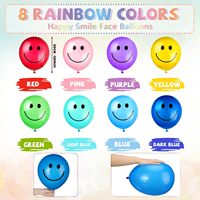 Ballons souriants Happy Smile pour fête d'anniversaire, 12'' en latex, ballons colorés à visage souriant, ballons coquins pour fête d'enfants