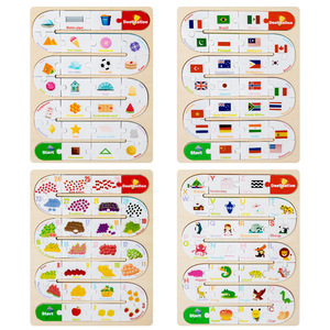 Alphabet en bois <span class=keywords><strong>orthographe</strong></span> mots Puzzle jeu jouets enfants Montessori jouets apprentissage précoce jouets éducatifs - Product Image 2