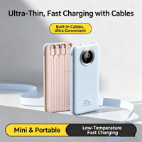 Batterie externe à charge rapide 10000 mAh PD QC avec câble double intégré, batterie de secours externe, Power Bank d'urgence pour l'extérieur 10000 mAh