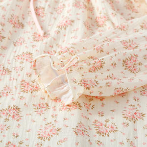 Women's Cotton Nightdress with Long Sleeves Floral Print <strong>Fairy</strong> Wind Skirt for Spring and Autumn-XS Size Soft Home <strong>Dress</strong> - Product Image 4