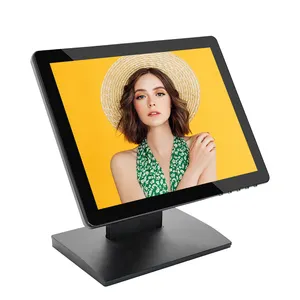 Hot 15 inch True Flat Industrial capacitivo painel lcd touch screen monitor com hd vga usb interface para pc