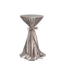 Housse de table ronde en satin de luxe, extensible, pour table haute de bar, nappe pour mariage, banquet, événement, hôtel