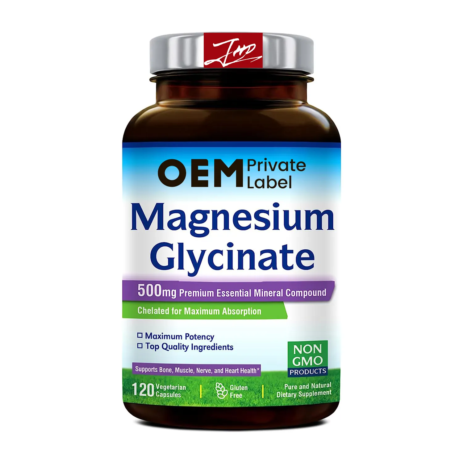 cGMP Factory OEM Private Label 500mg Pure Magnesium Glycinate Capsules