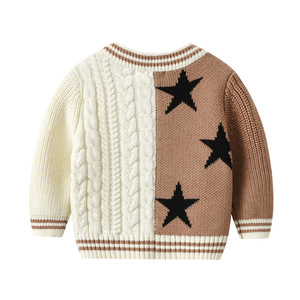 Veste en tricot torsadé à blocs <span class=keywords><strong>de</strong></span> couleur pour bébés garçons, 100% coton, motif étoile, fermeture éclair, <span class=keywords><strong>pull</strong></span> pour tout-petits, enfants, automne, hiver, cardigan - Product Image 2