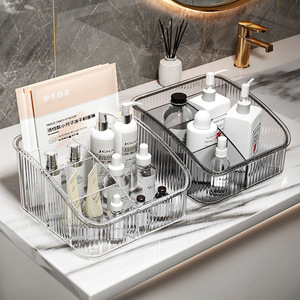 Boîte de rangement cosmétique en acrylique, organisateur de bureau pour produits de maquillage et de soins de la peau, design haut de gamme - Product Image 1