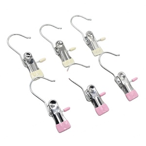 PVC Coated Anti Slip Laundry Hooks Socks Metal Clips Touser Hanger - Product Image 1