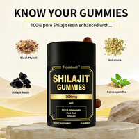 Gummies de Shilajit Pur de l'Himalaya 4-en-1 de Qualité Supérieure, 3000mg, avec Ashwagandha Gold, Marque Blanche en Gros