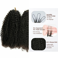 Cheveux humains bouclés afro crépus pour crochet, plumes de cheveux pré-bouclées pour crochet, fournisseur dropshipping