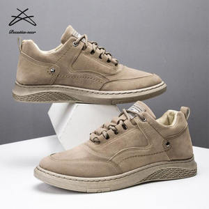 <span class=keywords><strong>Chaussures</strong></span> pour hommes, nouvelles <span class=keywords><strong>chaussures</strong></span> de sport en cuir PU pour le printemps, <span class=keywords><strong>chaussures</strong></span> décontractées à lacets couleur kaki pour hommes, baskets - Product Image 2