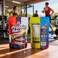Sachets d'emballage personnalisés imprimés pour barres protéinées, bonbons, snacks, barres énergétiques au chocolat