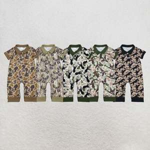 Polo de Verano de Manga Corta para Bebé Niño, Estilo Camuflaje de Caza (Pato Mallard y Ciervo) - Product Image 1