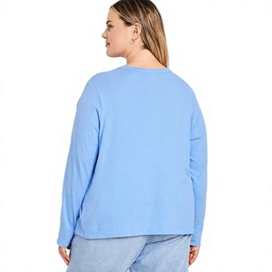 Nouveau T-shirt à manches longues pour femme en mélange de coton, coupe décontractée, vêtements décontractés, fabricant de vêtements en gros OEM, fournisseur d'usine - Product Image 5