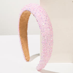 Serre-tête scintillant orné de strass pour femme, accessoire capillaire confortable en éponge douce, élégant pour mariage et soirée - Product Image 5