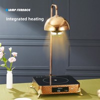 Chauffe-Plat Électrique Commercial en Acier Inoxydable, Réchaud de Luxe avec Lampe Chauffante, Or Rose, Écologique, Capacité 1 Qt