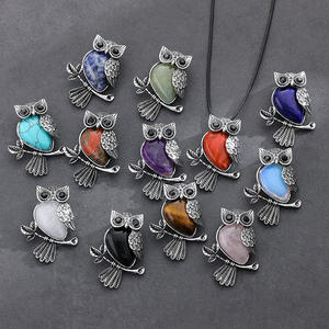Collar con Colgante de Búho de Aleación, Cristal y Diamantes de Imitación, Chapado en Plata, Estilo Clásico, Amuleto Espiritual, Accesorios Unisex <span class=keywords><strong>OUSLY</strong></span> - Product Image 1