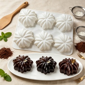 6-Cavity Pumpkin Mousse Cake <b>Mold</b> Food Grade Silicone Baking <b>Mold</b> For Home And Commercial Use - Product Image 1