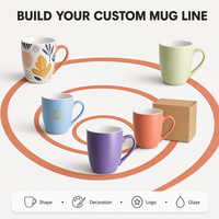 Tasse en porcelaine fine personnalisée, 5 couleurs, compatible lave-vaisselle, sans plomb, avec émail certifié LFGB, idéale pour les restaurants et les pauses au bureau