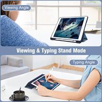 Étui pliable pour iPad 9e/8e/7e génération (2021/2020/2019) 10,2 pouces et coque pour iPad avec marbre acrylique lilas