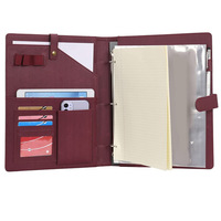 Portafolio de Cuero PU A4, Carpeta de Anillas, Estuche para Documentos, Portapapeles Extraíble, Logotipo Grabado Personalizado, SKN-F-2654, Fabricación OEM y ODM