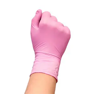 グリーン中国卸売100個ボックスハンドグローブピンクニトリル手袋メーカー