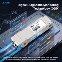 Modul Optik ZTRS Industrial Grade 40G QSFP+ LR4 10km SMF 4-Panjang Gelombang CWDM dengan Daya Rendah untuk Jaringan Utama Kampus dan Metro Edge