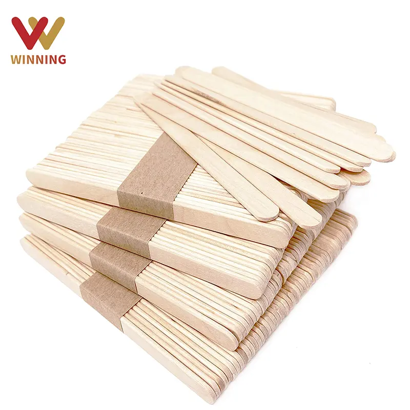 Winning Factory Direct Selling Rectangle Disposable Wooden Ice Cream Sticks For Diy Natural Wood Popsicle Craft Sticks