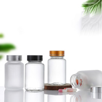 Bouteille de capsule givrée vide de qualité alimentaire bouteille de médecine en verre à large bouche bouteille vide scellée pharmaceutique