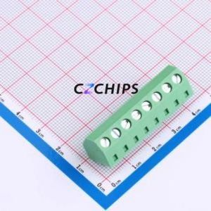 DB127S-5.08-8P-GN-S Screw Terminal Block Through hole Component (THT),P=5.08mm Connector 1x8P 5.08mm Green Through Hole - Product Image 1