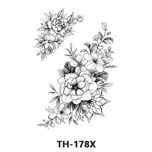 Mujeres hermosos <span class=keywords><strong>dibujos</strong></span> de arte corporal Sexy transferencia de agua falsa mangas de <span class=keywords><strong>brazo</strong></span> vientre pierna pecho temporal negro tatuaje flores - Product Image 4