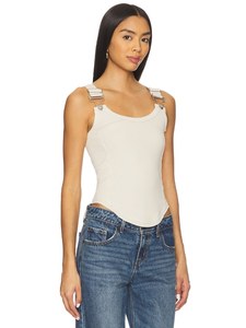 Top Corto con Cuello en V, Primavera-Verano 2026, Nuevo, Color Blanco Marfil, Básico y Versátil, Prenda Interior, Camiseta sin Mangas, 100% Poliéster - Product Image 2