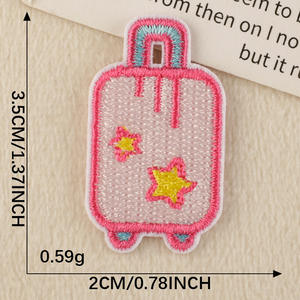 Phổ biến Webbing Keychain Keyring phụ kiện mini Hàn Quốc phong cách sắt trên thêu các bản vá lỗi nhỏ cho Diy - Product Image 5