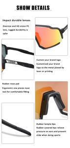 개인 특허 photocromatic 여성 모터 사이클링 안경 photocromic oem 특대 자전거 안경 선글라스 - Product Image 4