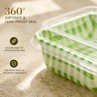 Boîte de rangement alimentaire en PET avec couvercle à clipser, anti-buée, pour pâtisseries, impression par transfert d'eau, impression personnalisée, approvisionnement en gros