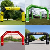 Arche de course gonflable 10M avec bannière amovible, portique de départ/arrivée pour marathon, impression personnalisée de marque, en tissu PVC Oxford, imperméable et résistant au vent
