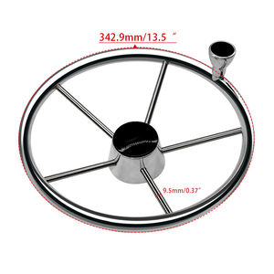 Volante marino de acero inoxidable estilo destructor de 5 radios para barco marino - Product Image 2