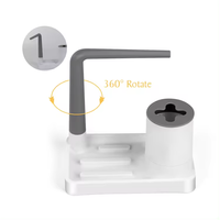 Masthome porte-serviettes porte-éponge avec rond en plastique évier de cuisine Caddy organisateur pour brosse de rangement