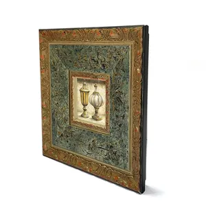 Hot Selling Wholesale Solid Wood Photo Frame Retro Green Art Picture Frame For Home Wall Decor