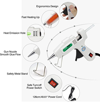 Pistolet à colle chaude pour bâtons de colle préchauffage rapide thermofusible haute température pour l'artisanat scolaire bricolage Arts et réparations rapides à domicile 30w 60w 120w