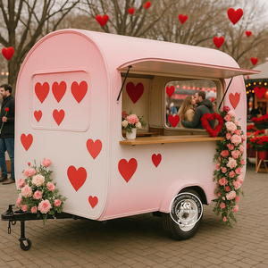 Camion de restauration mobile multifonctionnel de 2,5 m pour la vente de nourriture de rue, de collations, de chips, kiosque de vente ambulante avec équipement complet - Product Image 4