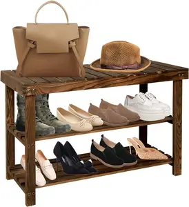 现代风格简约廉价木制坐式鞋架柜