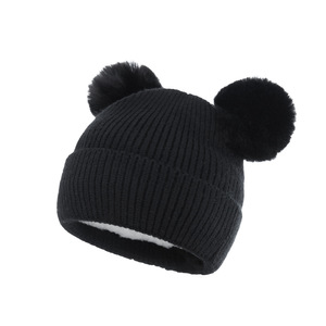 Chapeau en tricot chaud pour enfants avec <span class=keywords><strong>2</strong></span> pompons, chapeau d'hiver pour enfants et bébés - Product Image 5