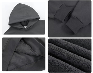 High Quality Heavy Weight Cotton <b>Polyester</b> Stringless Pullover Hoodie Oversized Unisex Custom Fashion Men Autumn ODM - Product Image 4