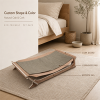 Base de lit pour animaux de compagnie USMILEPET en chêne naturel, lit pour animaux de compagnie personnalisé, lit pour animaux de compagnie respectueux de l'environnement, cadre de lit pour chien pour chiot d'intérieur